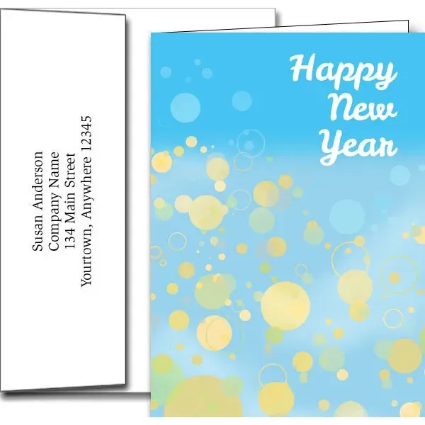 New Years greeting cards with fireworks design... from ASI 46719 Corner Lot Marketing Inc / CLMPromotions