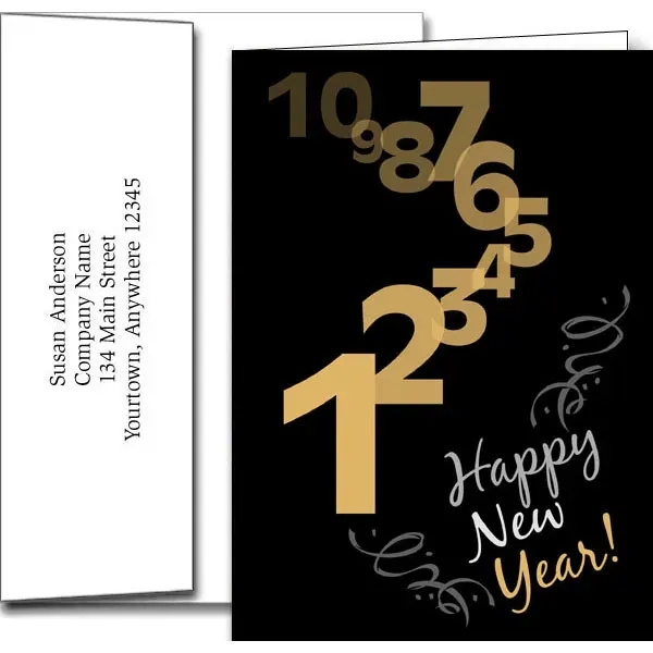 New Years greeting cards with fireworks design... from ASI 46719 Corner Lot Marketing Inc / CLMPromotions