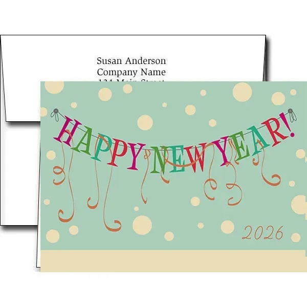 New Years greeting cards with fireworks design... from ASI 46719 Corner Lot Marketing Inc / CLMPromotions