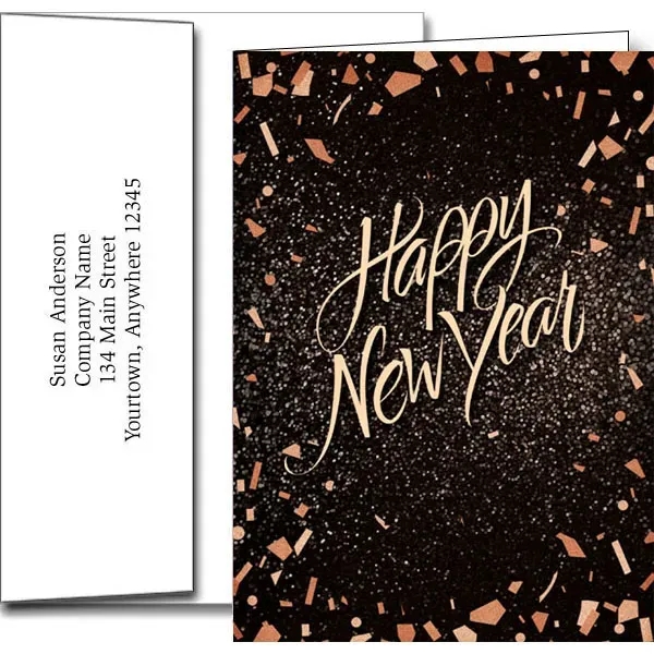 New Years greeting cards with fireworks design... from ASI 46719 Corner Lot Marketing Inc / CLMPromotions