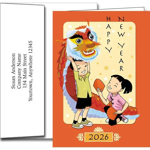 New Years greeting cards with fireworks design... from ASI 46719 Corner Lot Marketing Inc / CLMPromotions