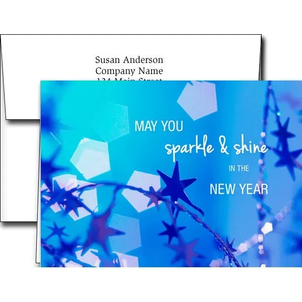 New Years greeting cards with fireworks design... from ASI 46719 Corner Lot Marketing Inc / CLMPromotions