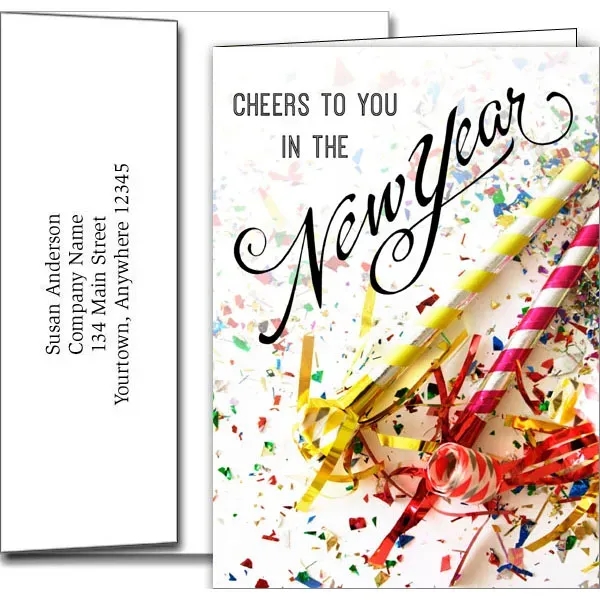 New Years greeting cards with fireworks design... from ASI 46719 Corner Lot Marketing Inc / CLMPromotions