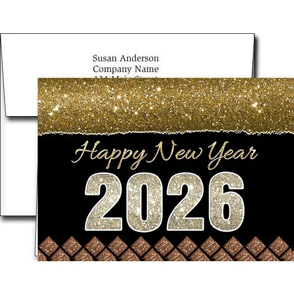 New Years greeting cards with fireworks design... from ASI 46719 Corner Lot Marketing Inc / CLMPromotions