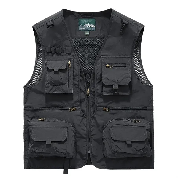 Breathable fishing vest with stowable back panel, multi-pocket design, and heat-transfer... from ASI 72657 Active Life Promo / Active Life