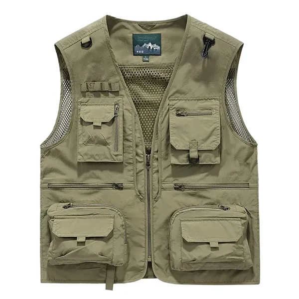 Breathable fishing vest with stowable back panel, multi-pocket design, and heat-transfer... from ASI 72657 Active Life Promo / Active Life