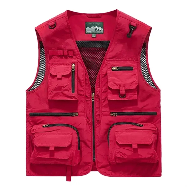 Breathable fishing vest with stowable back panel, multi-pocket design, and heat-transfer... from ASI 72657 Active Life Promo / Active Life