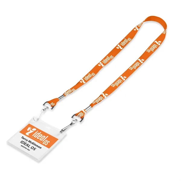 Drape style lanyard comes with two metal attachments, one on either... from ASI 93987 Martini-Vispak Inc.