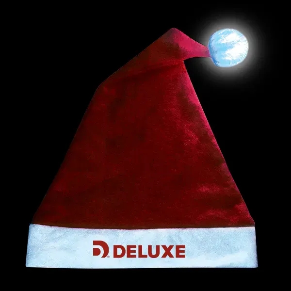 One-size-fits-all adult sized red and white felt Santa hat with LED... from ASI 98360 WOWLine / WOWLine®