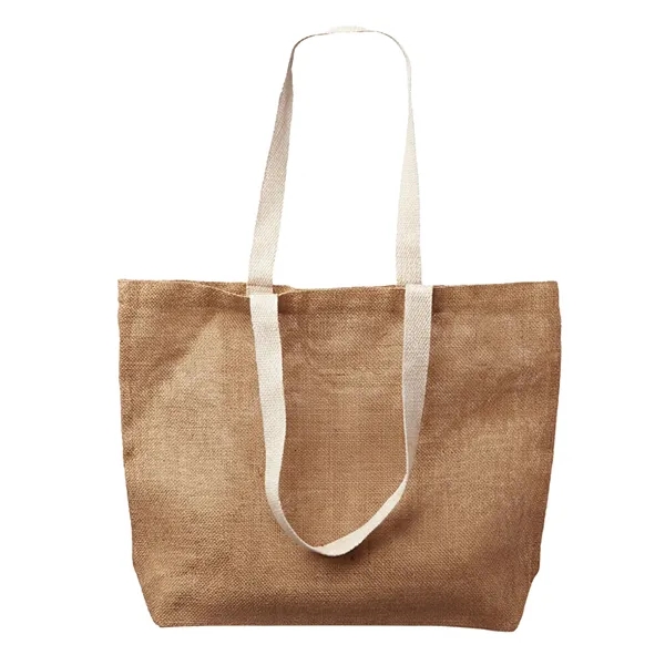 Large size tote bag made of natural jute fiber with 1... from ASI 37218 Athena Promo (tm)