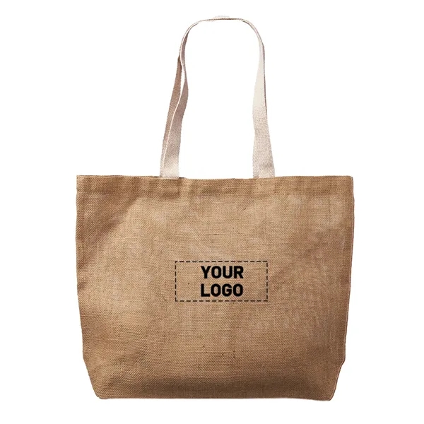 Large size tote bag made of natural jute fiber with 1... from ASI 37218 Athena Promo (tm)