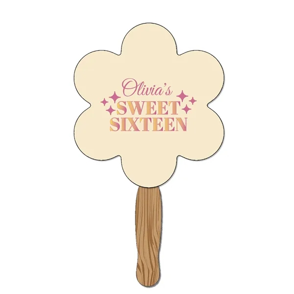 12.50"H x 7.72"W flower shaped hand held 120 # paper fan... from ASI 54040 Fey Promo