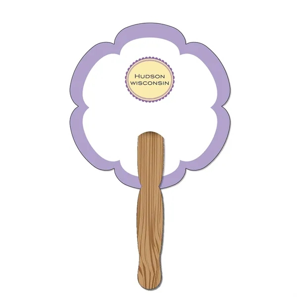 12.50"H x 8.02"W flower shaped hand held 120 # paper fan... from ASI 54040 Fey Promo