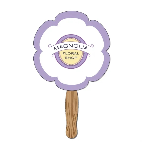 12.50"H x 8.02"W flower shaped hand held 120 # paper fan... from ASI 54040 Fey Promo