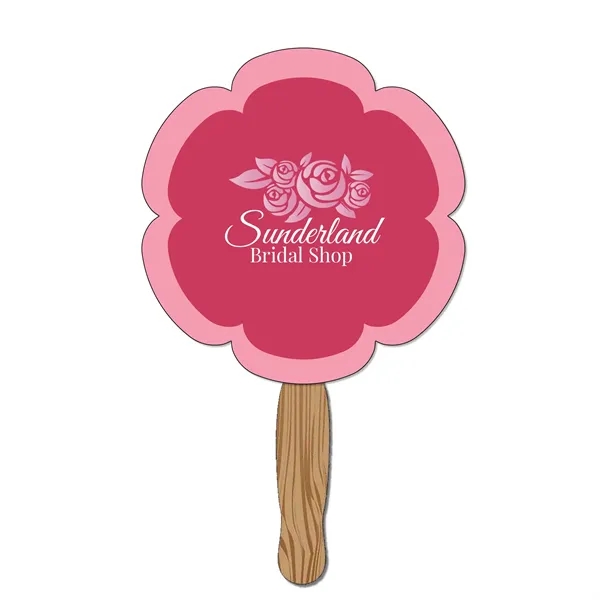 12.50"H x 8.02"W flower shaped hand held 120 # paper fan... from ASI 54040 Fey Promo