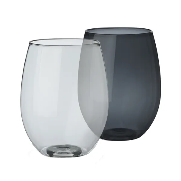 Stemless plastic wine glass of 16 oz. capacity with 1 color... from ASI 37218 Athena Promo (tm)