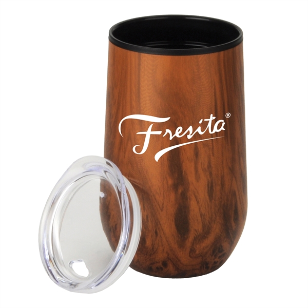 5.75" x 3" 14-ounce wood toned stainless steel stemless wine glass... from ASI 90807 Tekweld