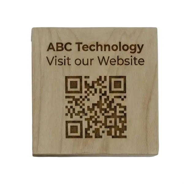Premium maple block with crisp custom engraving for QR codes, logos,... from ASI 72657 Active Life Promo / Ingrain Promo