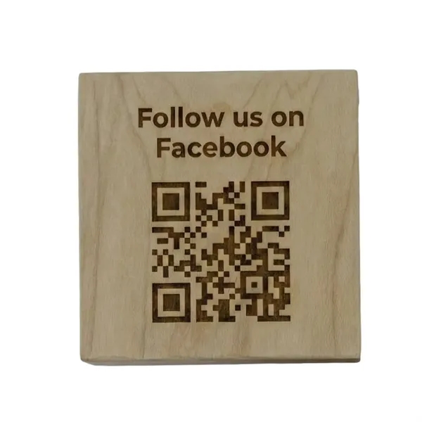 Premium maple block with crisp custom engraving for QR codes, logos,... from ASI 72657 Active Life Promo / Ingrain Promo