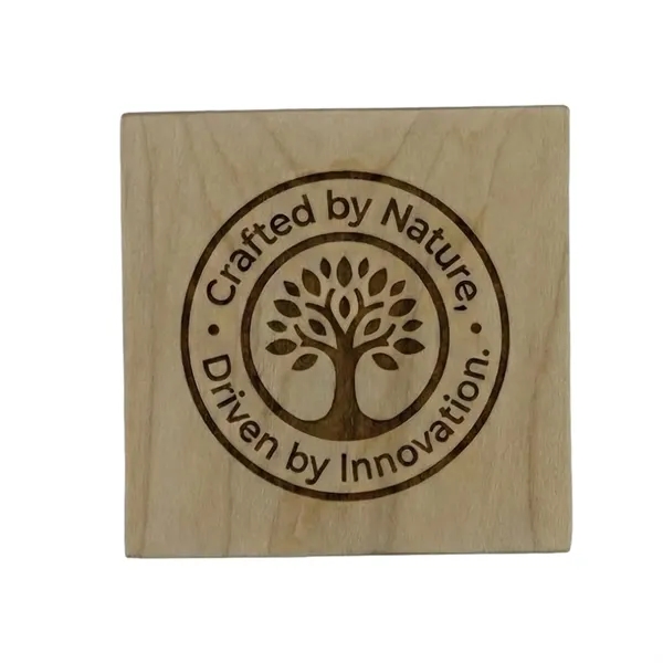 Premium maple block with crisp custom engraving for QR codes, logos,... from ASI 72657 Active Life Promo / Ingrain Promo