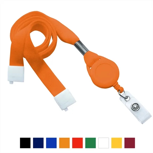 5/8" thick 34" flat tubular lanyard with breakaway badge reel.... from ASI 62088 IDProductsource