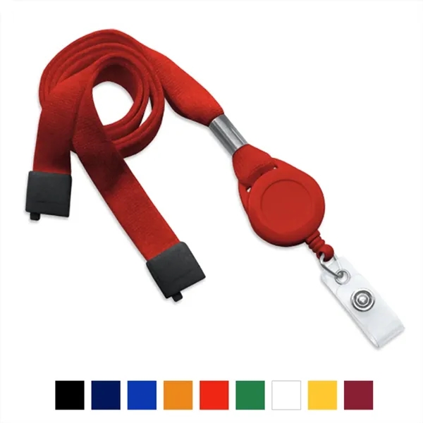 5/8" thick 34" flat tubular lanyard with breakaway badge reel.... from ASI 62088 IDProductsource