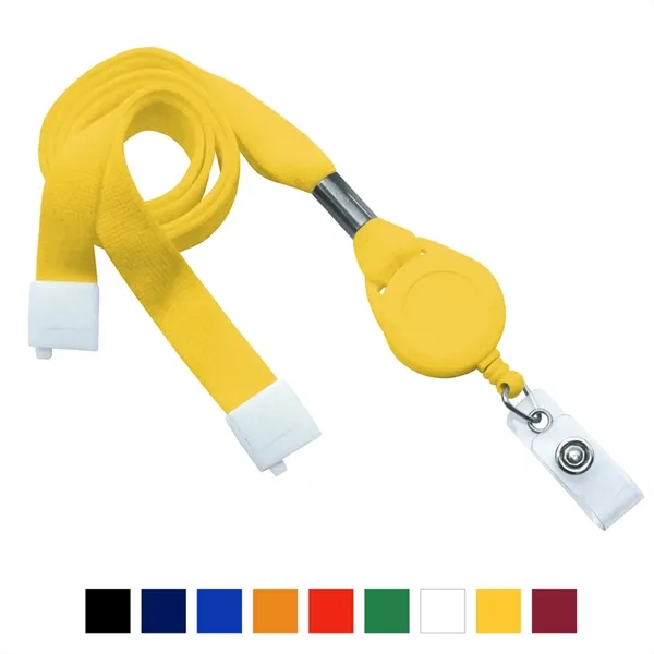 5/8" thick 34" flat tubular lanyard with breakaway badge reel.... from ASI 62088 IDProductsource