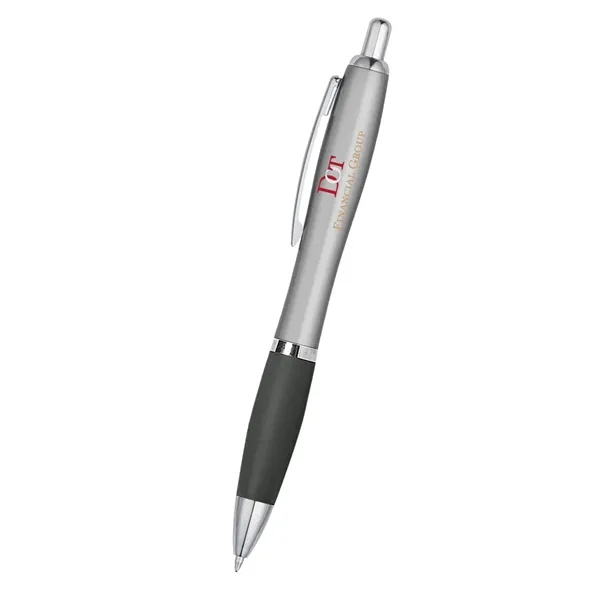 Ballpoint pen with plunger action and rubberized grip.... from ASI 61125 Hit Promotional Products / Hit®