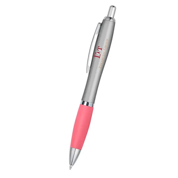 Ballpoint pen with plunger action and rubberized grip.... from ASI 61125 Hit Promotional Products / Hit®