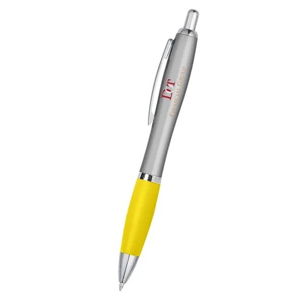Ballpoint pen with plunger action and rubberized grip.... from ASI 61125 Hit Promotional Products / Hit®