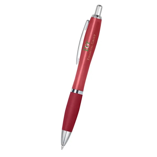 Ballpoint pen with plunger action and rubberized grip.... from ASI 61125 Hit Promotional Products / Hit®