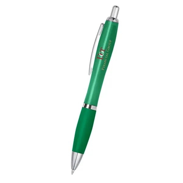 Ballpoint pen with plunger action and rubberized grip.... from ASI 61125 Hit Promotional Products / Hit®