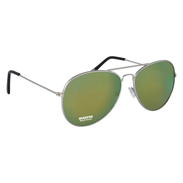 Color Mirrored Aviator Sunglasses. UVA400 Lenses Provide 100% UVA And UVB... from ASI 61125 Hit Promotional Products / Hit®