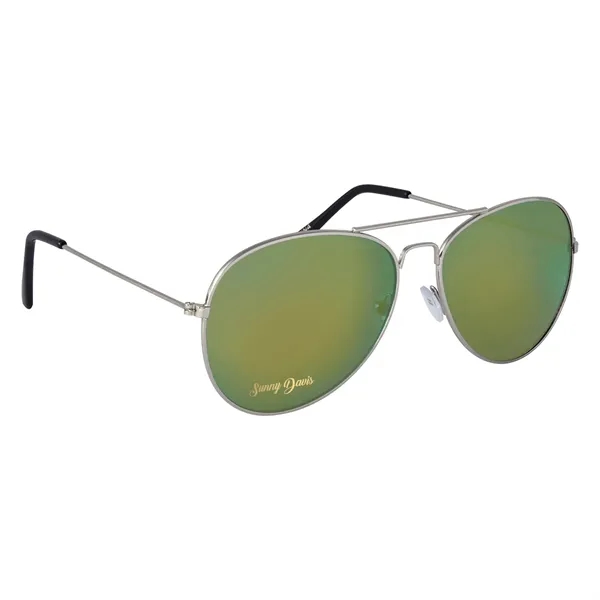 Color Mirrored Aviator Sunglasses. UVA400 Lenses Provide 100% UVA And UVB... from ASI 61125 Hit Promotional Products / Hit®