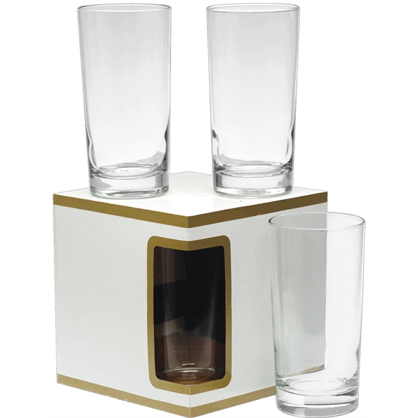 Set of four, 12-ounce deluxe beverage glasses in presentation gift box.... from ASI 71920 Moderne Glass Company Inc / Glass America®