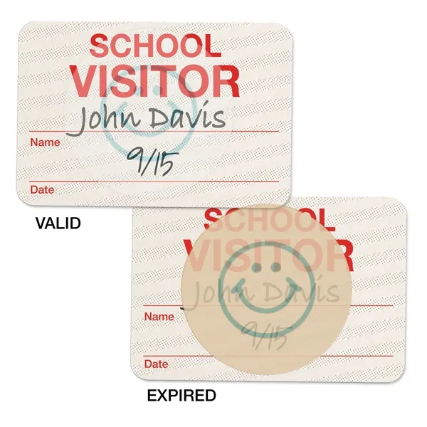 TEMPbadge Expiring Timing Covers work with our 2-part School Badge system.... from ASI 79898 Promovision / PROMOVISION
