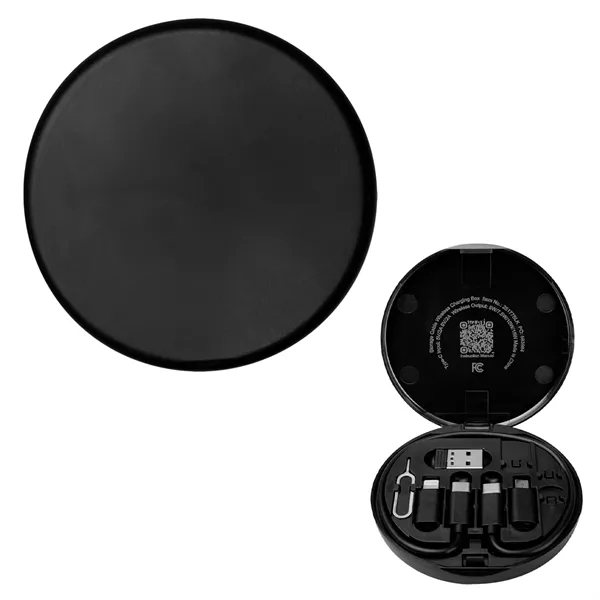 Charging cord and adapter set in a wireless charging case.... from ASI 61125 Hit Promotional Products / Hit®