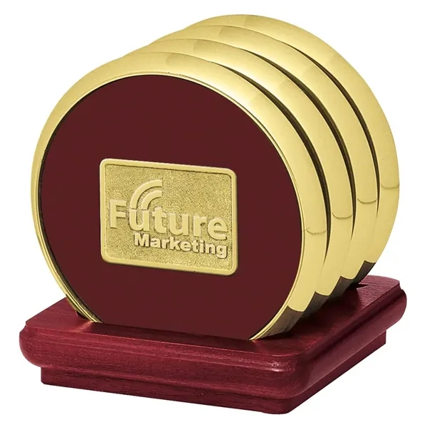 Four Coasters with Solid Cherry Stand... from ASI 40480 Koozie Group / Norwood