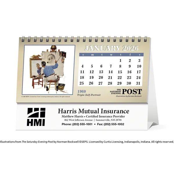 The Saturday Evening Post Desk... from ASI 40480 Koozie Group / Norwood Triumph Calendar