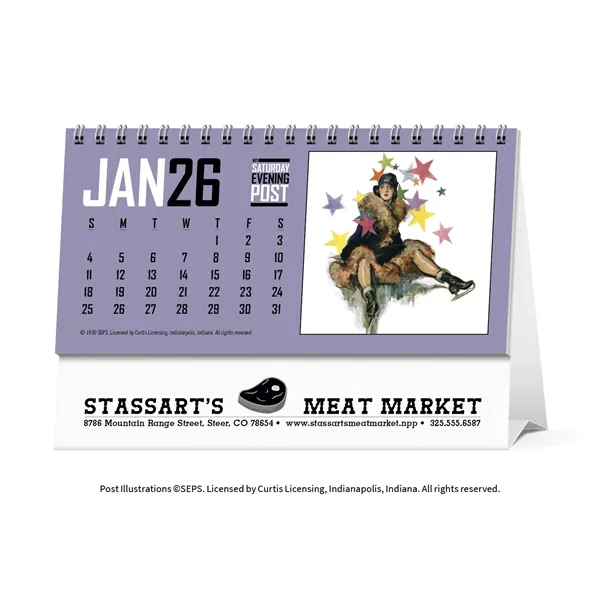 The Saturday Evening Post Desk Calendar... from ASI 40480 Koozie Group / Norwood Triumph Calendar