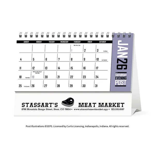 The Saturday Evening Post Desk Calendar... from ASI 40480 Koozie Group / Norwood Triumph Calendar