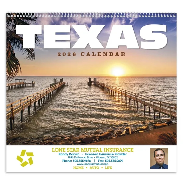 Texas Appointment Calendar - Spiral... from ASI 40480 Koozie Group / HotLine®
