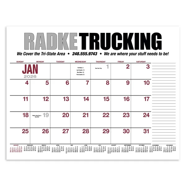 13-Month Desk Pad Calendar... from ASI 40480 Koozie Group / HotLine®