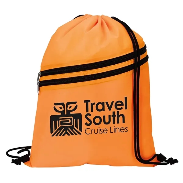 Neon Multi-Zippered Drawstring Backpack... from ASI 40480 Koozie Group