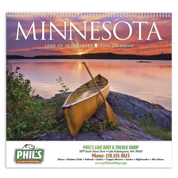 11 x 19 2024 Minnesota calendar on 70# glossy paper with... from ASI 40480 Koozie Group / Norwood Triumph Calendar