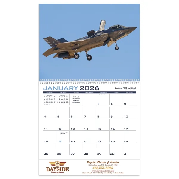 11 x 19 2024 Planes calendar on 70# paper glossy paper... from ASI 40480 Koozie Group / Norwood Triumph Calendar