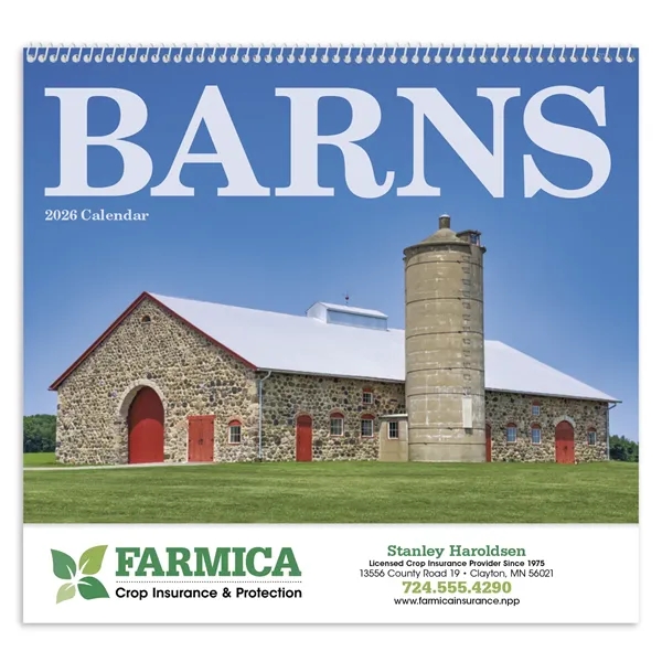 11 x 19 2024 Barns calendar 70# glossy paper with UV-coated... from ASI 40480 Koozie Group / Norwood Triumph Calendar