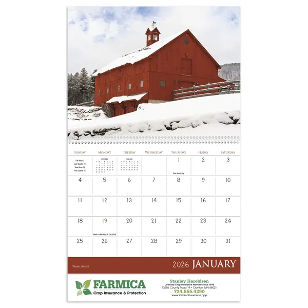11 x 19 2024 Barns calendar 70# glossy paper with UV-coated... from ASI 40480 Koozie Group / Norwood Triumph Calendar