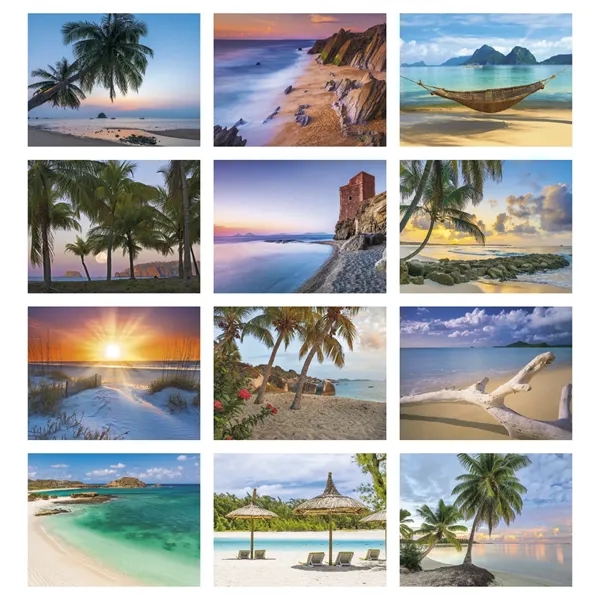 11 x 19 2024 Beaches calendar on 70# glossy paper with... from ASI 40480 Koozie Group / Norwood Triumph Calendar
