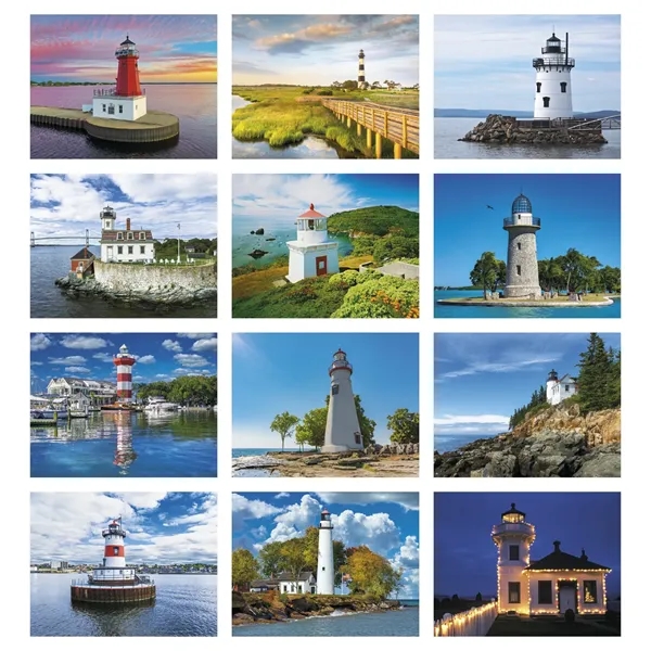11 x 19 2024 Lighthouses calendar on 70# glossy paper and... from ASI 40480 Koozie Group / Norwood Triumph Calendar
